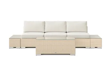 Bahamas utesofa 3-seters med bord - Beige - Hagemøbler & utemiljø - Loungemøbler - Loungegrupper