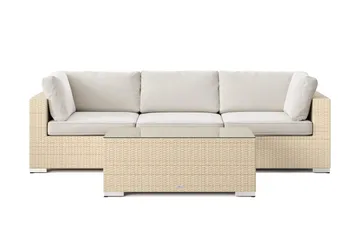 Bahamas utesofa 3-seters med bord - Beige - Hagemøbler & utemiljø - Loungemøbler - Loungegrupper