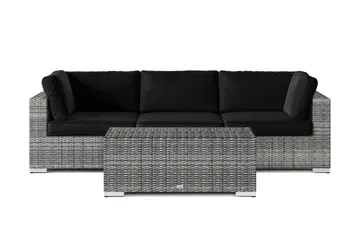 Bahamas utesofa 3-seters med bord - Grå - Hagemøbler & utemiljø - Loungemøbler - Loungegrupper