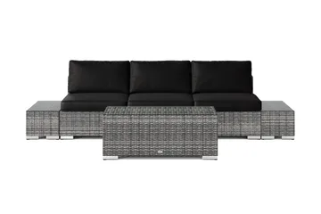 Bahamas utesofa 3-seters med bord - Grå - Hagemøbler & utemiljø - Loungemøbler - Loungegrupper