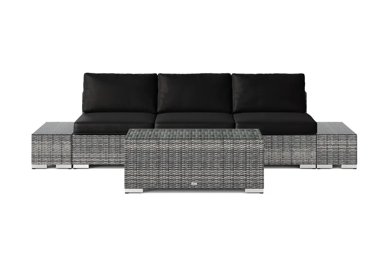 Bahamas utesofa 3-seters med bord - Grå - Hagemøbler & utemiljø - Loungemøbler - Loungegrupper