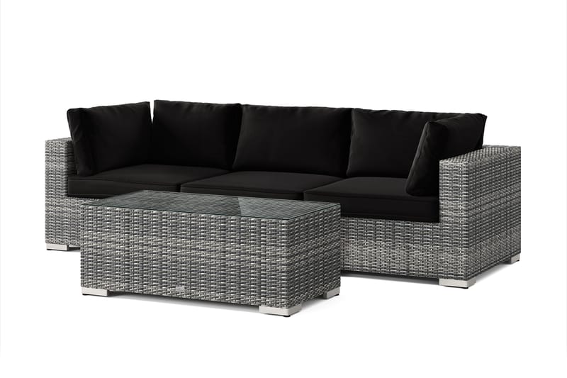 Bahamas utesofa 3-seters med bord, Grå