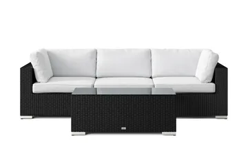 Bahamas utesofa 3-seters med bord - Svart - Hagemøbler & utemiljø - Loungemøbler - Loungegrupper