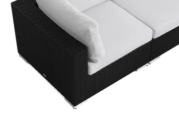 Bahamas utesofa 3-seters med bord - Svart - Hagemøbler & utemiljø - Loungemøbler - Loungegrupper