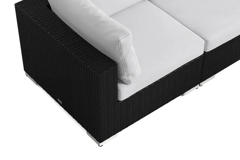 Bahamas utesofa 3-seters med bord - Svart - Hagemøbler & utemiljø - Loungemøbler - Loungegrupper