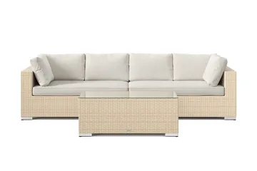 Bahamas utesofa 4-seters med bord - Beige - Hagemøbler & utemiljø - Hagegruppe - Sofagruppe utendørs