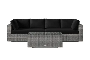 Bahamas utesofa 4-seters med bord - Grå - Hagemøbler & utemiljø - Loungemøbler - Loungegrupper