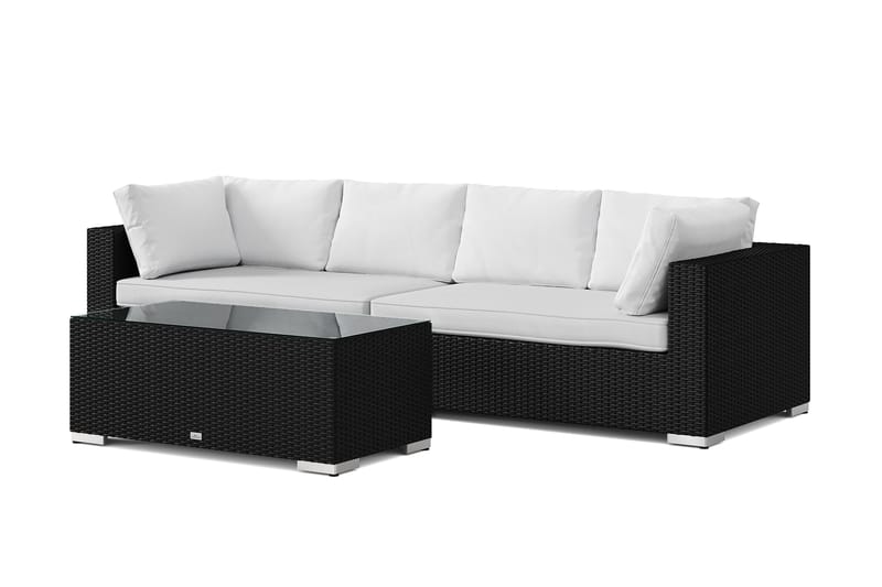 Bahamas utesofa 4-seters med bord, Svart