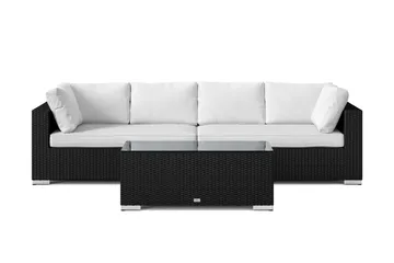 Bahamas utesofa 4-seters med bord - Svart - Hagemøbler & utemiljø - Loungemøbler - Loungegrupper