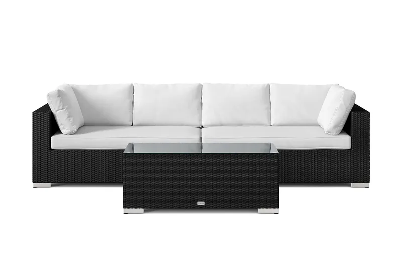 Bahamas utesofa 4-seters med bord - Svart - Hagemøbler & utemiljø - Loungemøbler - Loungegrupper