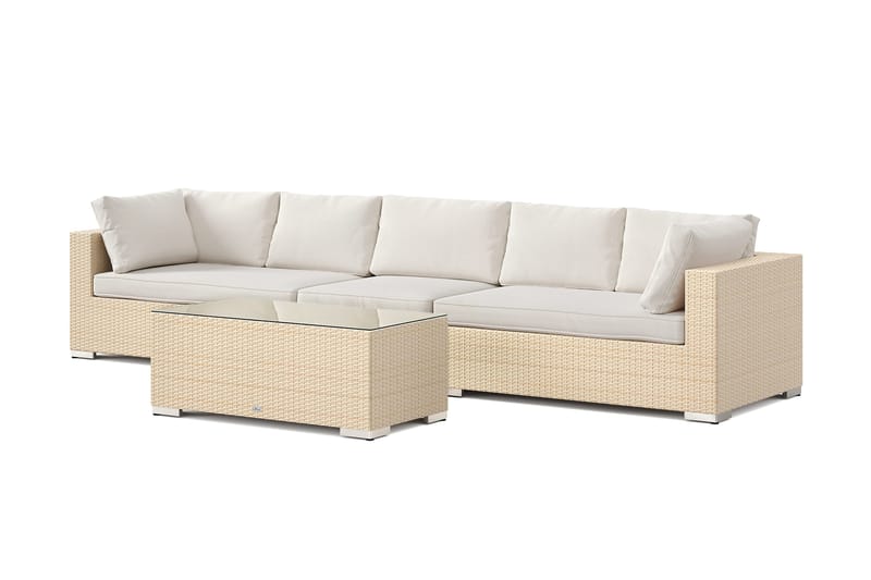 Bahamas utesofa 5-seters med bord, Beige