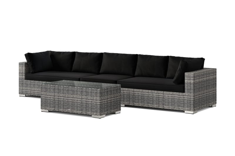 Bahamas utesofa 5-seters med bord, Grå