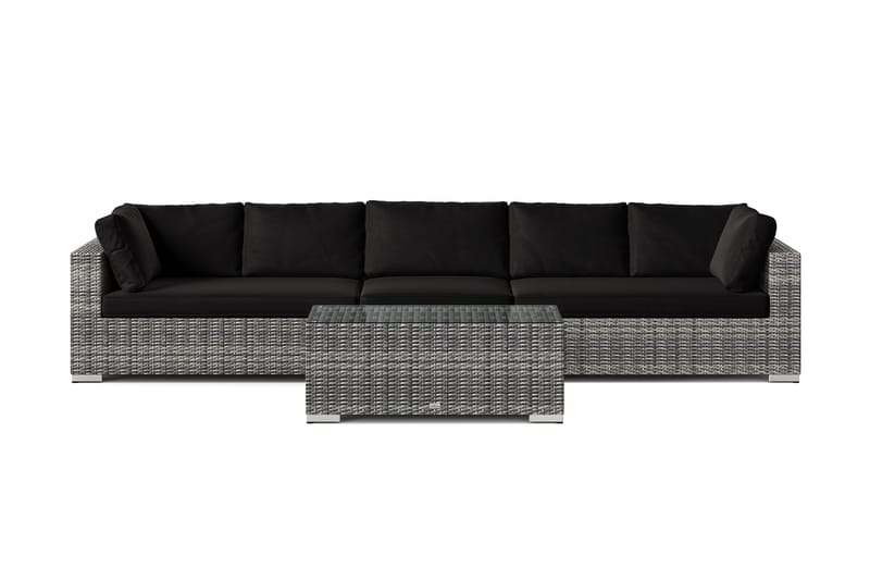 Bahamas utesofa 5-seters med bord - Grå - Hagemøbler & utemiljø - Loungemøbler - Loungegrupper