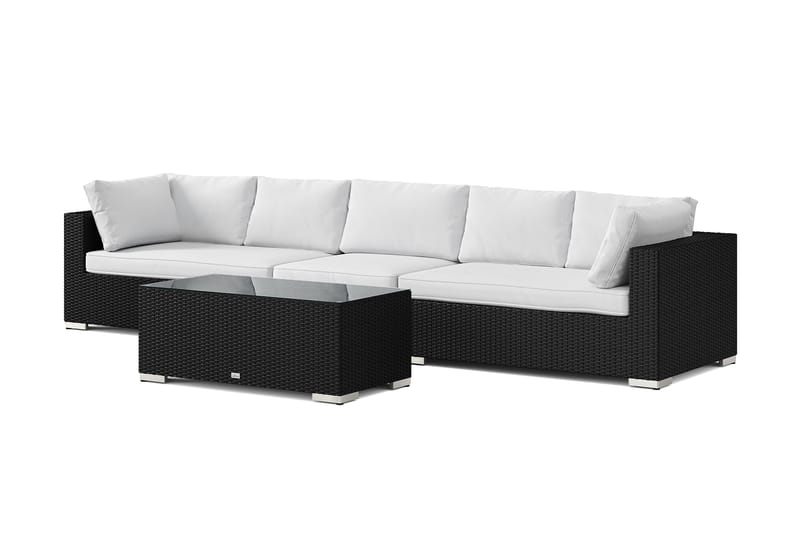 Bahamas utesofa 5-seters med bord, Svart