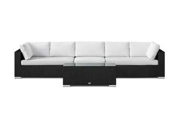 Bahamas utesofa 5-seters med bord - Svart - Hagemøbler & utemiljø - Loungemøbler - Loungegrupper