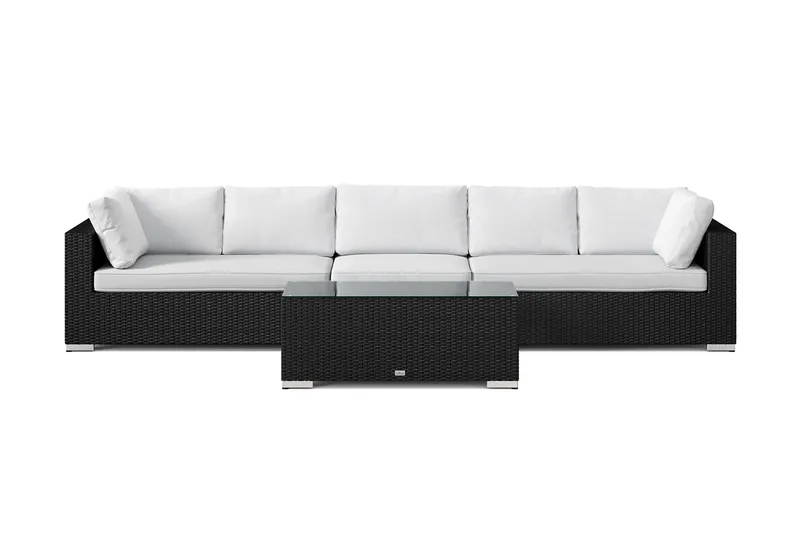 Bahamas utesofa 5-seters med bord - Svart - Hagemøbler & utemiljø - Loungemøbler - Loungegrupper