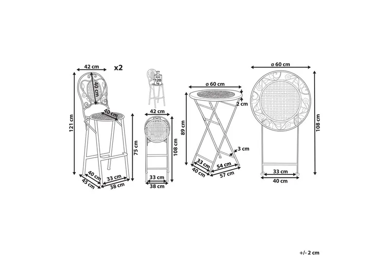 Baroppsett Bivio - Hagemøbler & utemiljø - Hagegruppe - Cafemøbler & cafesett