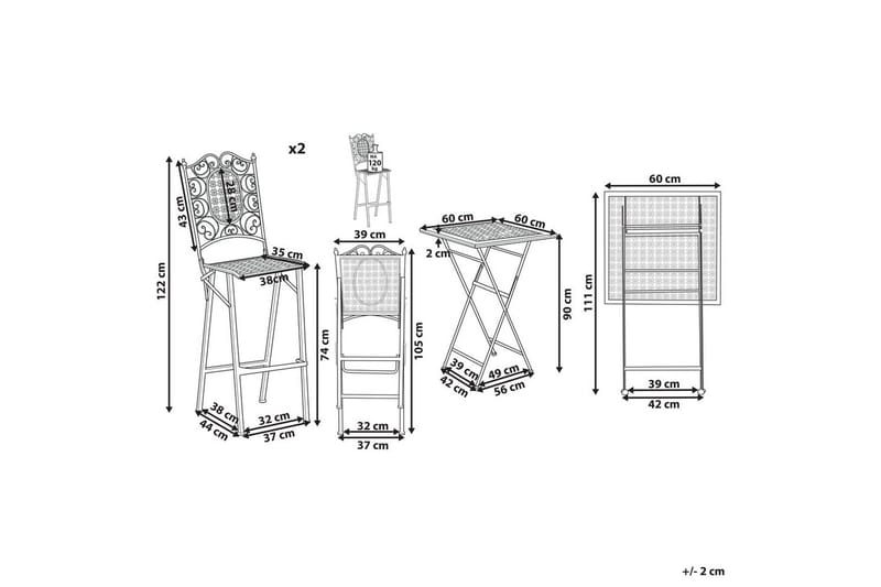 Baroppsett Bormio - Hagemøbler & utemiljø - Hagegruppe - Cafemøbler & cafesett
