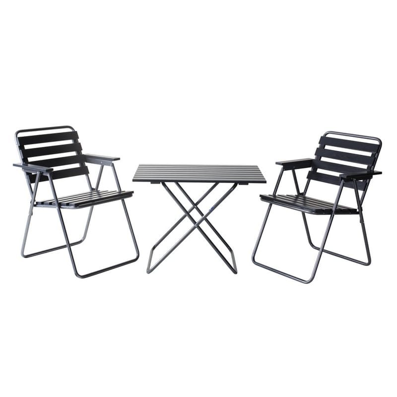 Bordgruppe Varax Retro 401 + 2 stk 305 Grå/Svart, Grå/Svart