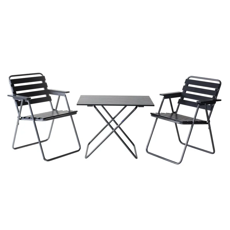 Bordgruppe Varax Retro 401 + 2 stk 305 Grå/Svart, Grå/Svart