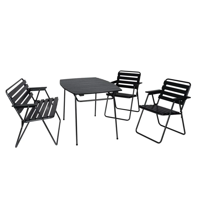 Bordgruppe Varax Retro 403 + 2 stk 305 + 302 Grå/Svart, Grå/Svart