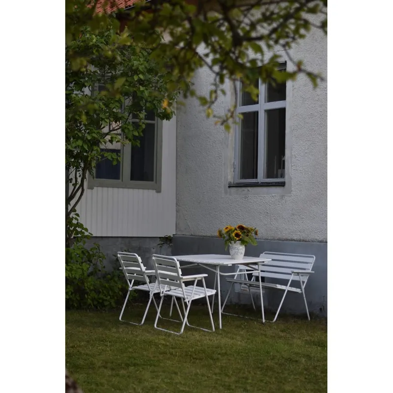 Bordgruppe Varax Retro 403 + 2 stk 305 + 302 Hvit - Hvit - Hagemøbler & utemiljø - Hagegruppe - Spisegrupper hage