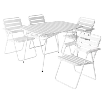 Bordgruppe Varax Retro 403 + 4 stk 305 Hvit - Hvit - Hagemøbler & utemiljø - Hagegruppe - Cafemøbler & cafesett