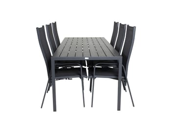 Break Spisegruppe + 6 Copacabana Karmstoler - Polywood/Svart - Hagemøbler & utemiljø - Hagegruppe - Spisegrupper hage