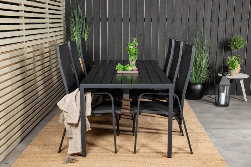 Break Spisegruppe + 6 Copacabana Karmstoler - Polywood/Svart - Hagemøbler & utemiljø - Hagegruppe - Spisegrupper hage