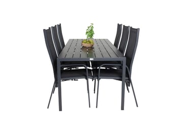 Break Spisegruppe + 6 Copacabana Karmstoler - Polywood/Svart - Hagemøbler & utemiljø - Hagegruppe - Spisegrupper hage
