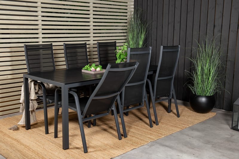 Break Spisegruppe + 6 Copacabana Karmstoler - Polywood/Svart - Hagemøbler & utemiljø - Hagegruppe - Spisegrupper hage