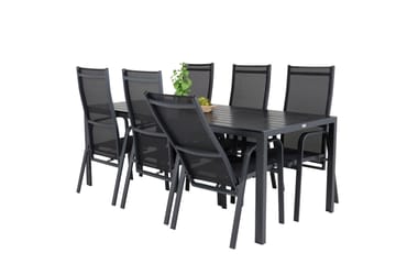 Break Spisegruppe + 6 Copacabana Karmstoler - Polywood/Svart - Hagemøbler & utemiljø - Hagegruppe - Spisegrupper hage