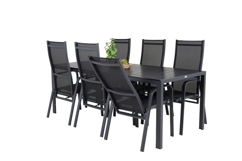 Break Spisegruppe + 6 Copacabana Karmstoler - Polywood/Svart - Hagemøbler & utemiljø - Hagegruppe - Spisegrupper hage