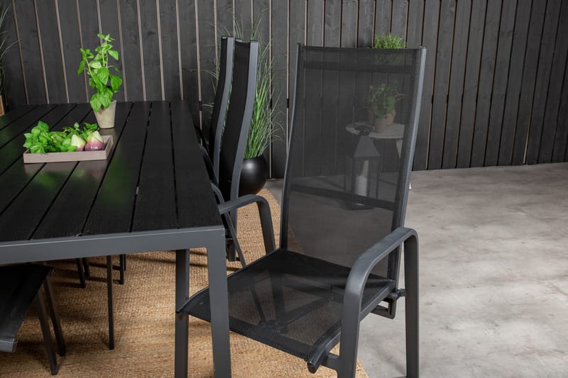 Break Spisegruppe + 6 Copacabana Karmstoler - Polywood/Svart - Hagemøbler & utemiljø - Hagegruppe - Spisegrupper hage