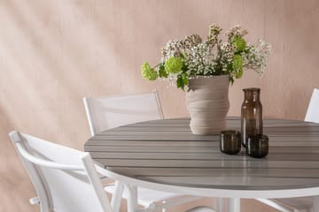 Break Spisegruppe 120 cm Rund med 4 Santorini Stoler - Grå - Hagemøbler & utemiljø - Hagegruppe - Spisegrupper hage