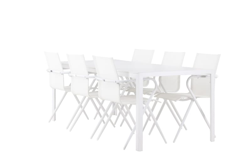 Break Spisegruppe 205 cm + 6 stk Alling Spisestoler Hvit - Hagemøbler & utemiljø - Hagegruppe - Spisegrupper hage