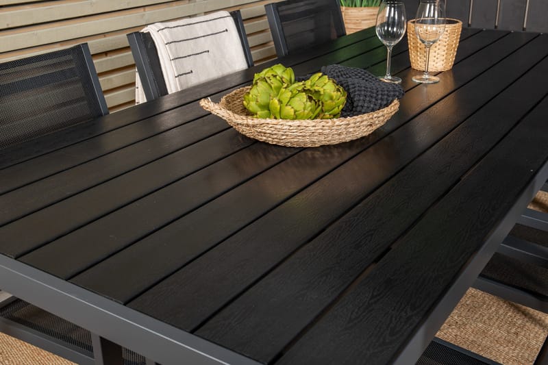 Break Spisegruppe 205 cm Rektangulær med 6 Copacabana Stoler - Svart - Hagemøbler & utemiljø - Hagegruppe - Spisegrupper hage