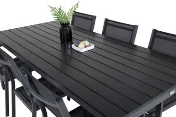 Break Spisegruppe 205 cm Rektangulær med 6 Copacabana Stoler - Svart - Hagemøbler & utemiljø - Hagegruppe - Spisegrupper hage