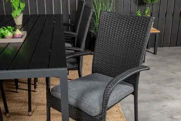 Break Spisegruppe 205cm + 6 Anna Karmstoler Svart/Grå - Venture Home - Hagemøbler & utemiljø - Hagegruppe - Spisegrupper hage