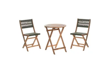 Cafégruppe Prossedi - Grønt, lyst treverk - Hagemøbler & utemiljø - Hagegruppe - Cafemøbler & cafesett