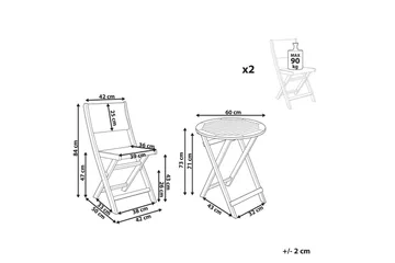 Cafégruppe Prossedi - Grønt, lyst treverk - Hagemøbler & utemiljø - Hagegruppe - Cafemøbler & cafesett