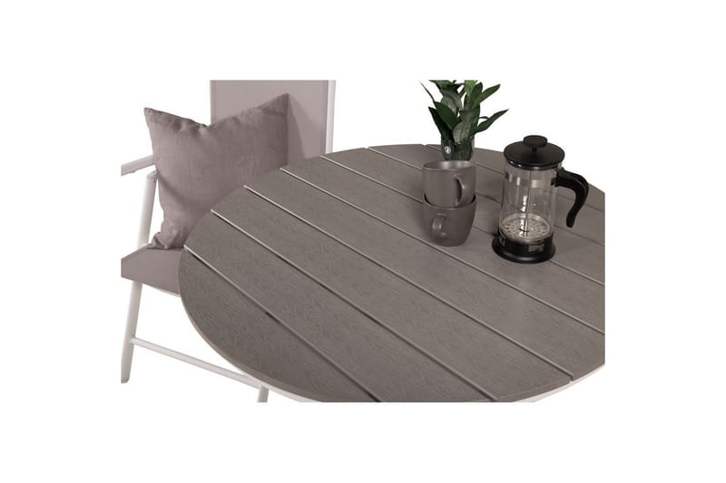 Cafésett Parma Rundt Ø90 cm + 2 Break Posisjonsstoler Hvit/G - Venture Home - Hagemøbler & utemiljø - Hagegruppe - Cafemøbler & cafesett
