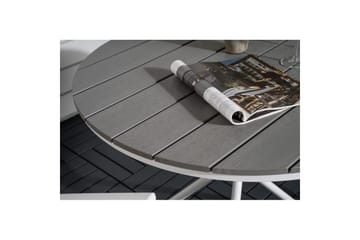 Cafésett Parma Rundt Ø90 cm + 2 Break Posisjonsstoler Hvit/G - Venture Home - Hagemøbler & utemiljø - Hagegruppe - Cafemøbler & cafesett
