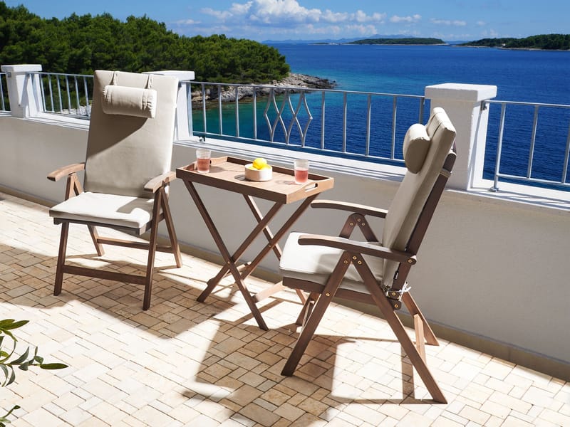 Caféssett utendørs Amantea Premium akasietre - Brun/taupe - Hagemøbler & utemiljø - Hagegruppe - Cafemøbler & cafesett