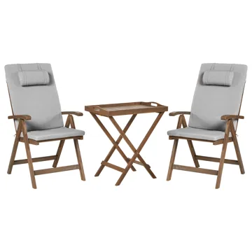 Caféssett utendørs Amantea Premium akasietre - Brun/Gråmelert - Hagemøbler & utemiljø - Hagegruppe - Cafemøbler & cafesett