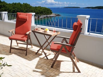 Caféssett utendørs Amantea Premium akasietre - Brun/rød - Hagemøbler & utemiljø - Hagegruppe - Cafemøbler & cafesett