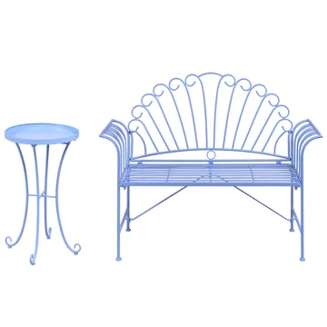 Caféssett utendørs Cavinia Jern - Blå - Hagemøbler & utemiljø - Hagegruppe - Cafemøbler & cafesett