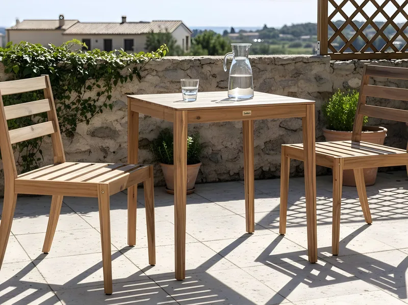 Caféssett utendørs Chioggia akasietre - Brun - Hagemøbler & utemiljø - Hagegruppe - Cafemøbler & cafesett