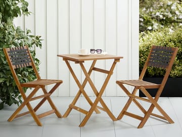 Caféssett utendørs Coniolo akasietre - Brun/svart - Hagemøbler & utemiljø - Hagegruppe - Cafemøbler & cafesett