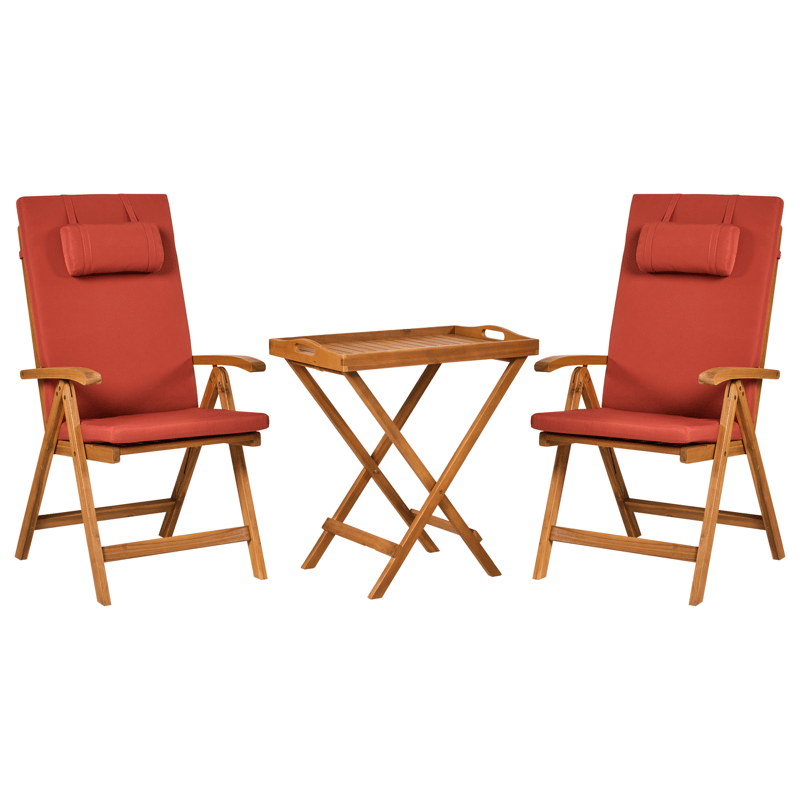 Caféssett utendørs Java Premium akasietre, Brun/rød